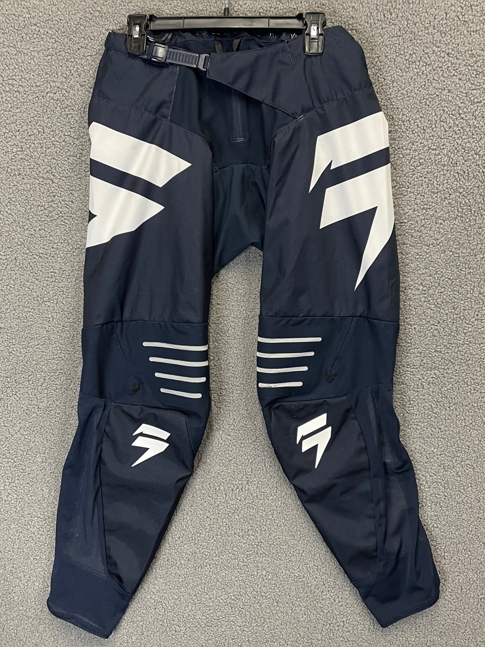 Shift 3LACK Label Strike Motocross Race Pants Mens Size 32 Navy White Belted